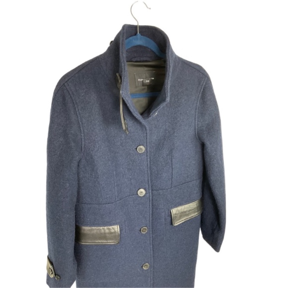 Club Monaco Wool Leather Detail Coat - Stunning! - Picture 8 of 12